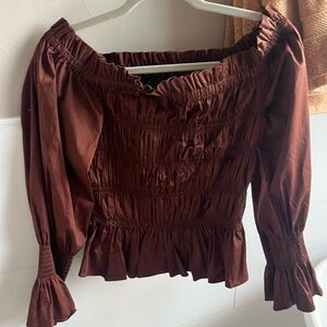 House of Harlow brown Off-Shoulder Top